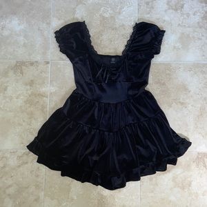 UO velvet tiered romper